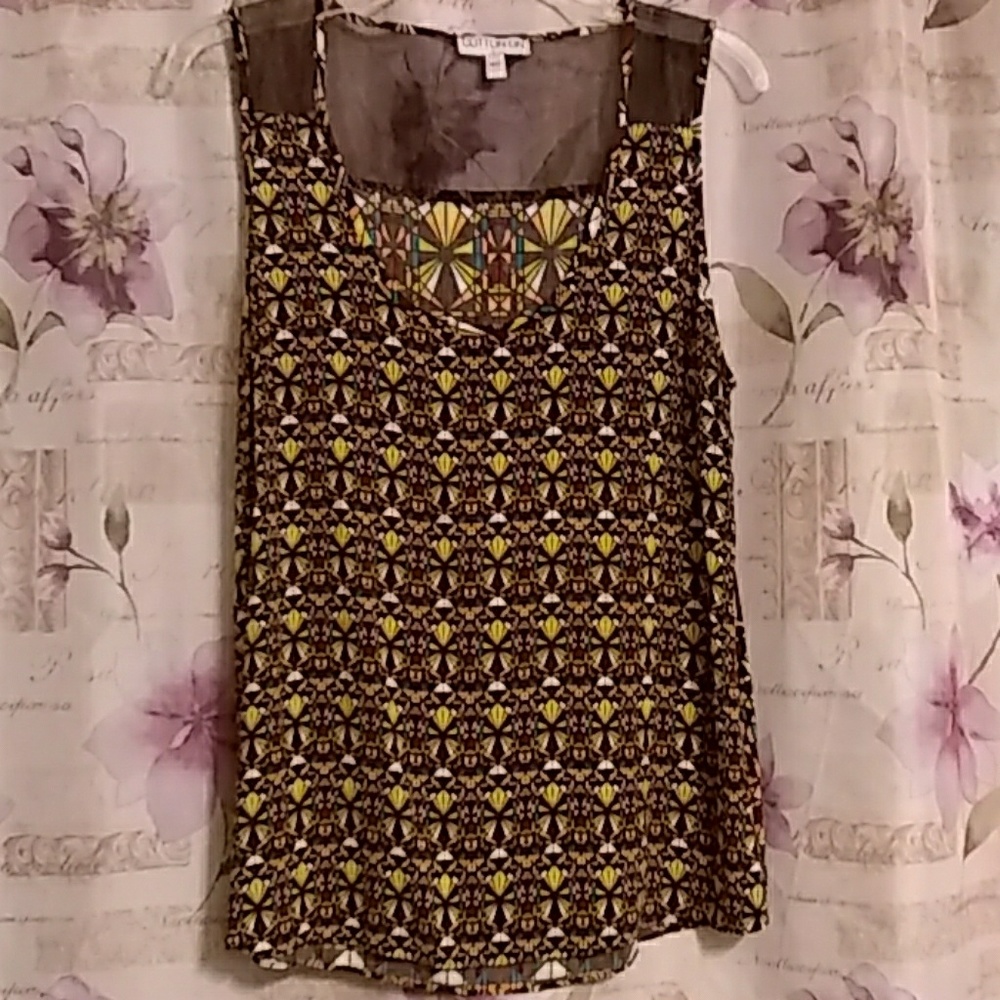 Large cotton on brown sleeveless top
